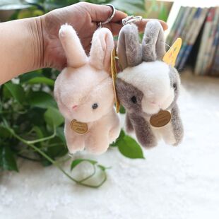 仿真长毛小兔子公仔毛绒小兔子挂件钥匙扣书包挂件包包饰品女