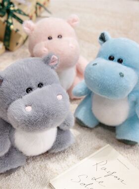 可爱河马玩偶睡觉抱小鹿公仔儿童毛绒玩具布娃娃女孩陪睡床上抱枕