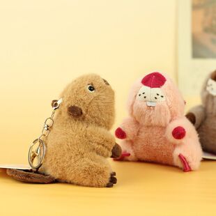 可爱河狸毛绒玩具新款网红小河狸公仔挂件婚礼抛洒地推礼品小玩偶