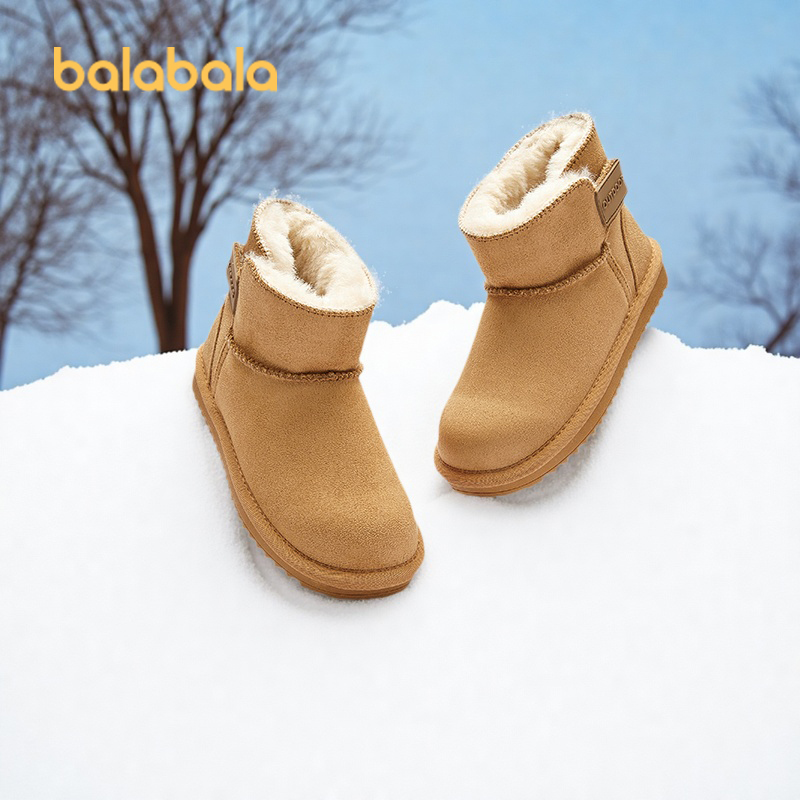 巴拉巴拉雪地靴男童女童加绒棉靴