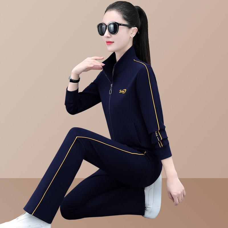 耐克顿运动套装女春秋新款时尚韩版卫衣洋气减龄妈妈跑步服休闲服