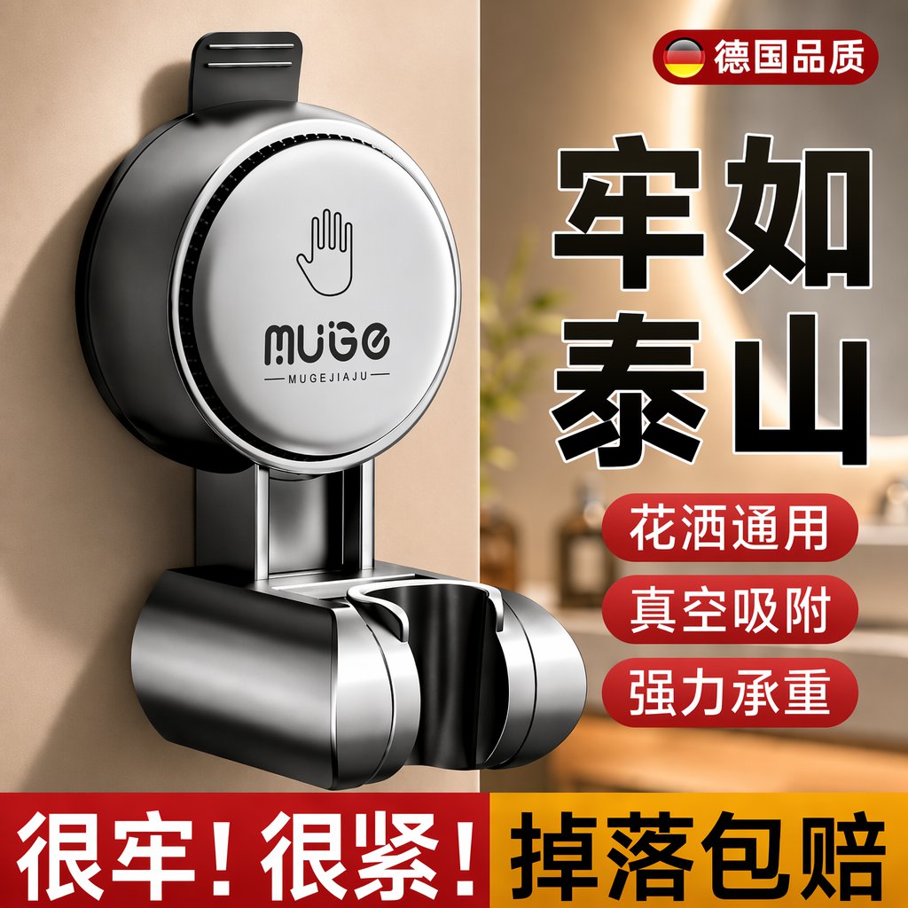 【50年不掉！】强力吸盘花洒支架图片