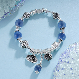 子佩集S925【蓝岸明澈】手链【TSB0001-27】纯银糖心玛瑙灵动好看