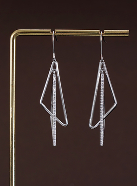 子佩集925银【乘风】耳环【Z14718】纯银时尚几何三角