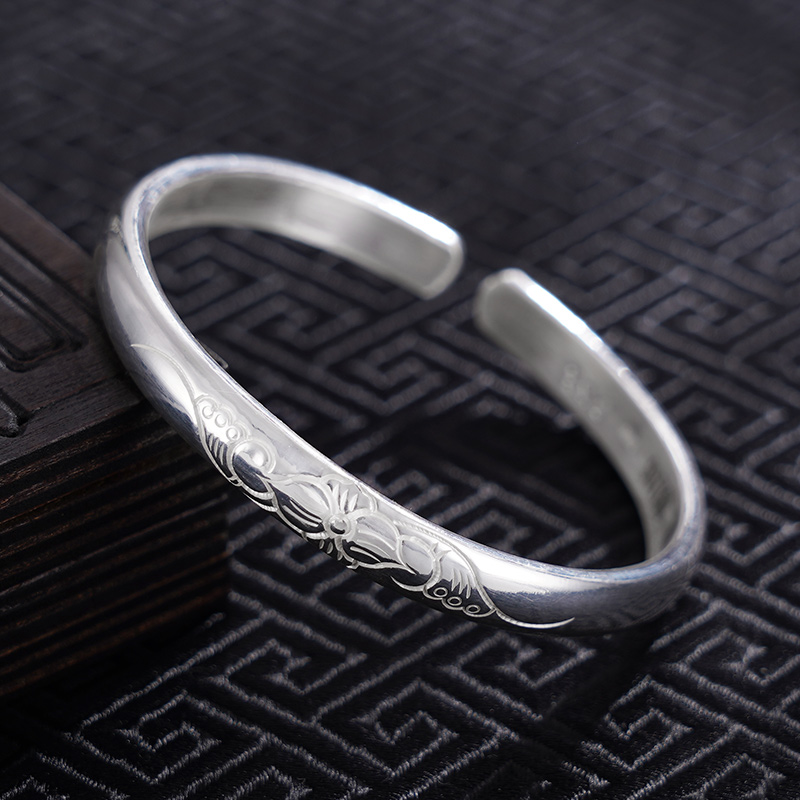 【花之恋歌】子佩集S999纯银手工手镯原创设计【55061106】