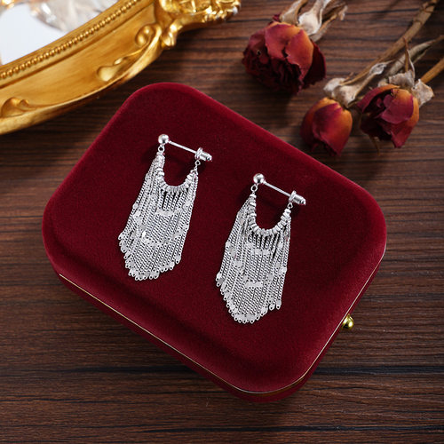 子佩集银S925流苏耳环商场同款