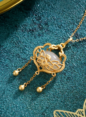 子佩集S925【东风嫣然】套链【DZ06282】纯银古法银项链锁镀金