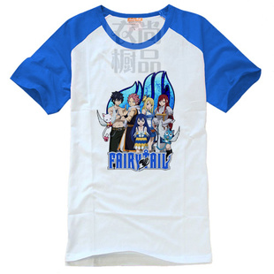 动漫周边妖精的尾巴衣服男女fairy tail夏季学生纳兹COS短袖T恤衫