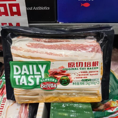 百乐得减盐版原切培根500g*2入