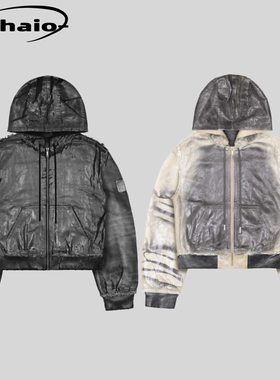 Racer Worldwide 25ss 刷蜡做旧飞行夹克破坏涂层棉服Bomber外套