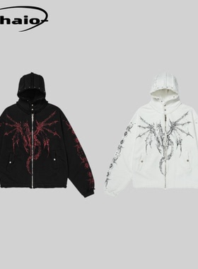 Thug Club 24fw 龙骨恶魔印花金属铆钉廓形重磅毛衫秋冬韩潮