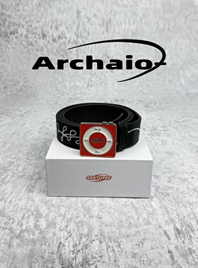 SSSTUFFF 25fw 仿真音乐播放器耳机印花腰带皮带 皮质刺绣撞色