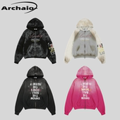 Grailz 25fw 复古做旧渐变落色脏染水钻连帽卫衣拉链开山外套韩