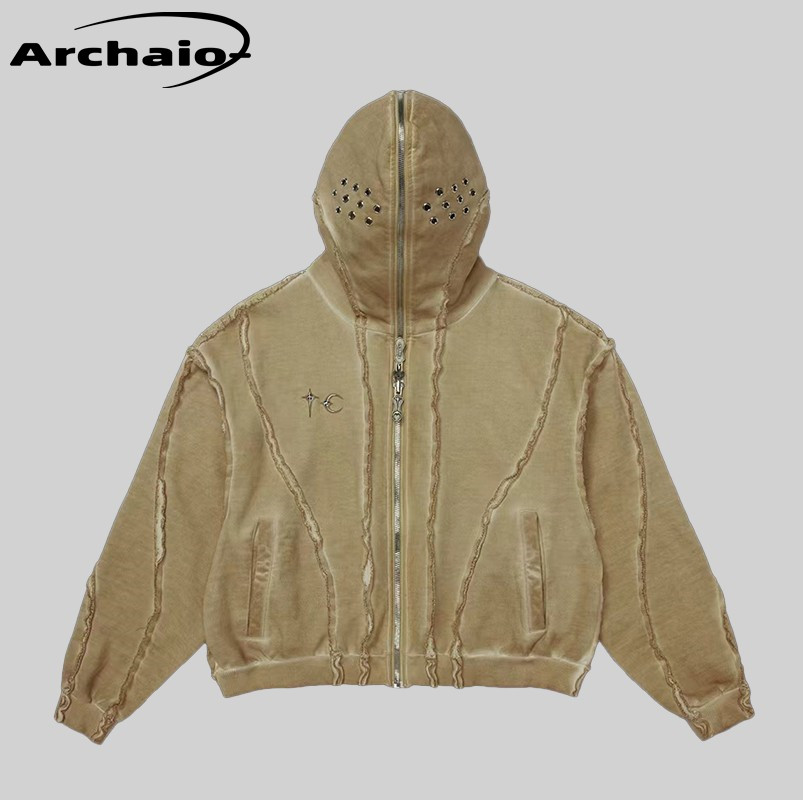 ThugClub蒙面破坏拉链开衫金属