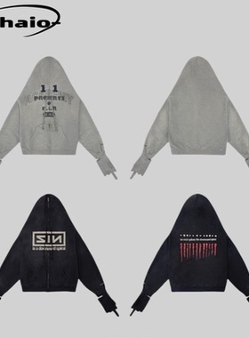 Grailz ProjectGR 24ss 蒙面连肩拉链开衫手套二合一短款韩vibe风