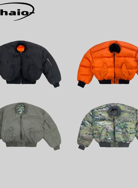 Grailz ProjectGR 24Fw 两面穿迷彩龟背Bomber飞行夹克蓬松棉服韩