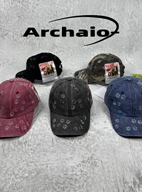 SSSTUFFF 25fw 丢失猫咪抓痕掌印贴布破坏鸭舌帽 水洗做旧脏染帽