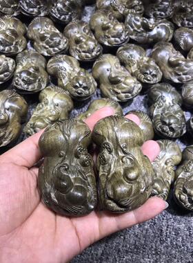 木雕天然阴沉金丝楠木招财貔貅手把件家居客厅实木小摆件随身文玩