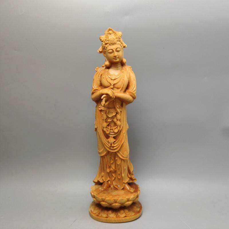 木雕崖柏木唐氏观音人物雕像摆件禅意中国风实木家居装饰工艺礼品