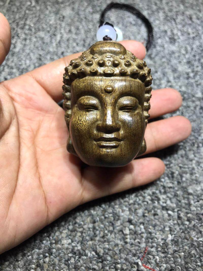 天然木雕阴沉金丝楠木善恶一念之间个性男手把件红木随身木质挂件