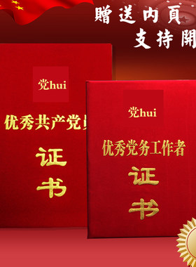 优秀党员党务工作者绒布皮革