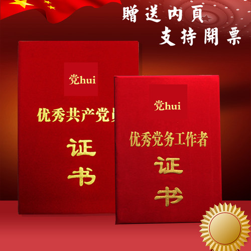 优秀党员党务工作者绒布皮革