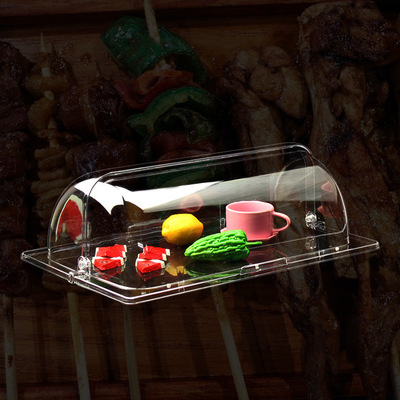 凉菜展示盘长方形盖份数盆翻盖菜罩透明点心罩盖子早餐塑料食物罩