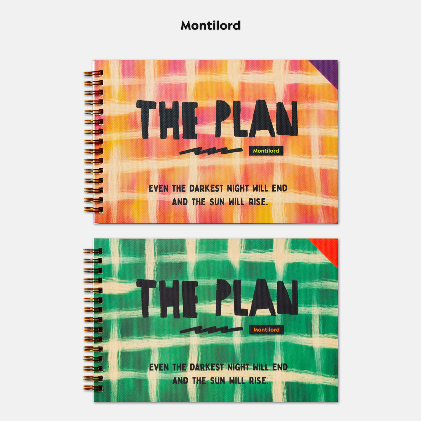 新品『Montilord』中厚横翻线圈本A5周计划厚纸琉璃笔记本
