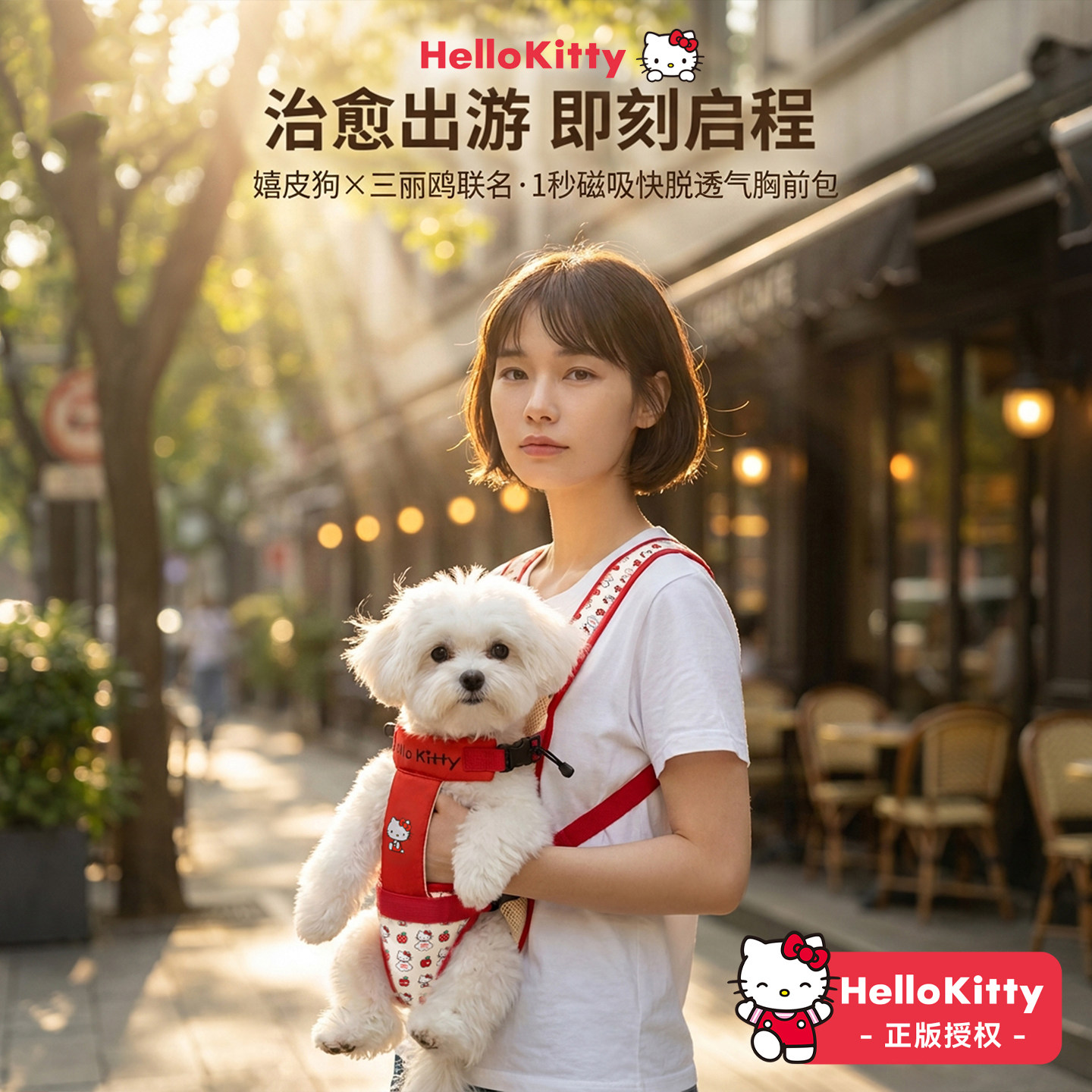 宠物胸前包秒磁吸快脱外出便携狗包猫咪外带背带透气防滑减压背袋