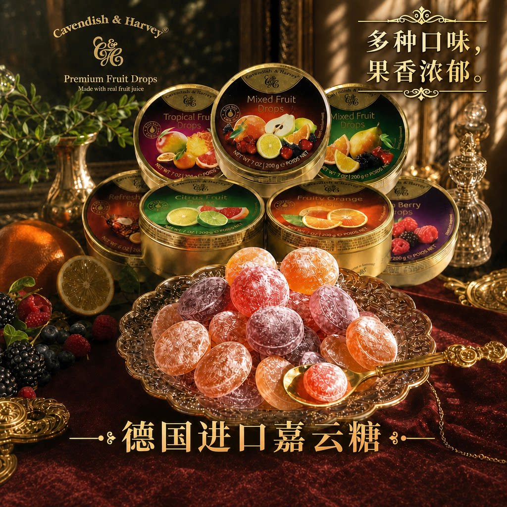 德国进口嘉云糖水果糖伴手礼礼盒