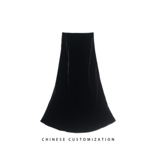 大娇来了 丝丝绒 双织加密 满分真 鱼尾半裙24LY728 重工斜裁