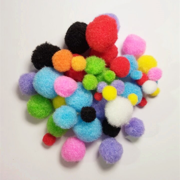 彩色毛毛材料混色拍摄毛球发卡用布艺圆球服装厂一包制作绒球装饰