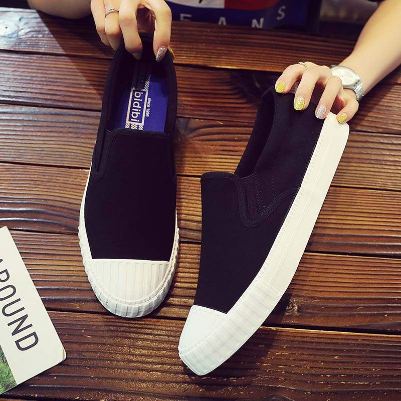 男鞋春季透气薄款潮鞋小白鞋韩版潮流休闲帆布板鞋懒人一脚蹬布鞋,流行男鞋,帆布鞋,淘宝优惠券,粉丝福利购,淘宝优惠卷