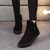 棉鞋 保暖学生短筒雪地靴一脚蹬高帮二棉鞋 女加绒2025秋冬季 新款