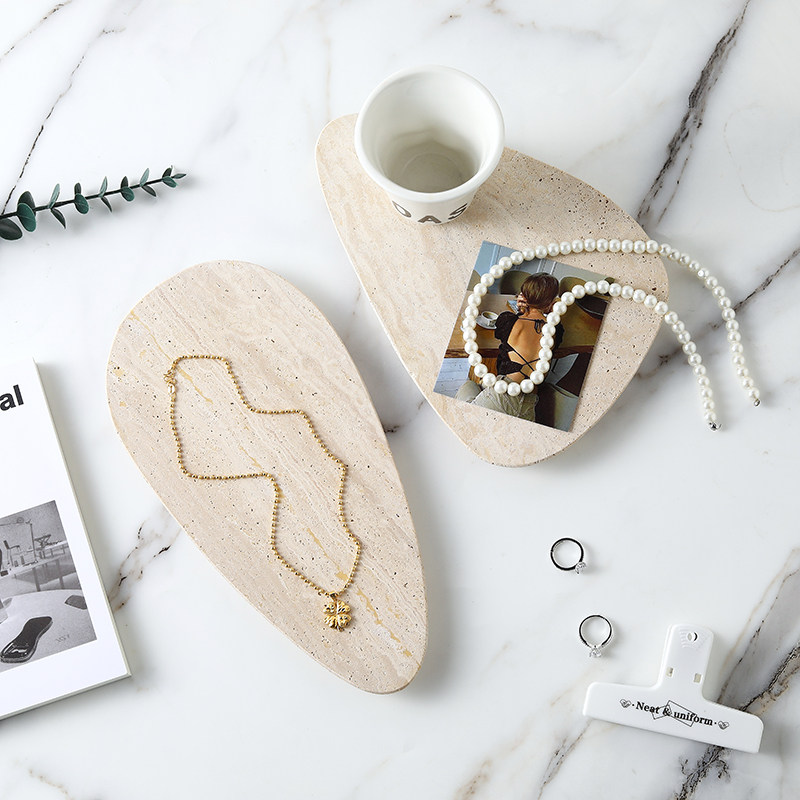 北欧ins香薰托盘天然洞石收纳盘客厅边几装饰摆件轻奢异型托盘,家居饰品,香薰托盘,淘宝优惠券,粉丝福利购,淘宝优惠卷