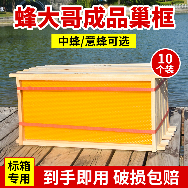 中蜂成品巢框半成品蜂箱专用带框巢础巢脾巢基组合杉木养蜂蜂大哥