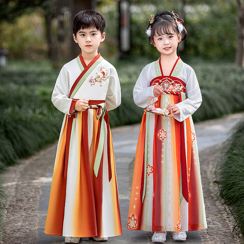汉服男童国学服中国风古装三字经弟子规开笔礼演出服唐装2025新款
