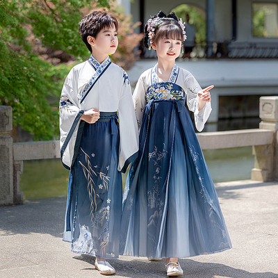儿童汉服男童古装中国风国学服2025中秋节小学生演出服女童开笔礼