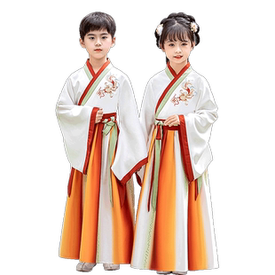汉服男童女童2025新款儿童古装国学古风弟子规演出服春款开笔礼