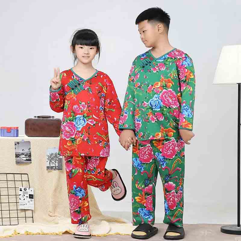 儿童款东北大花德绒家居服