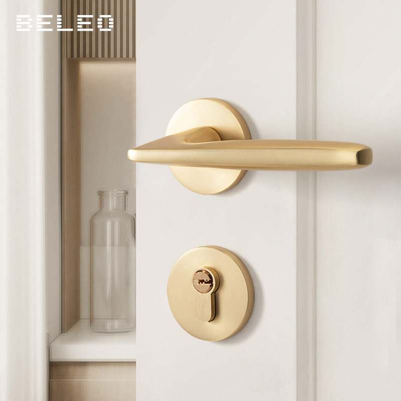 贝雷欧室内静音磁吸分体卧室门锁家用通用型房间木门把手房门锁具