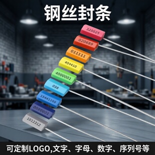 一次性钢丝封条抽紧式编号物流铅封集装箱油罐车封签安全施封锁