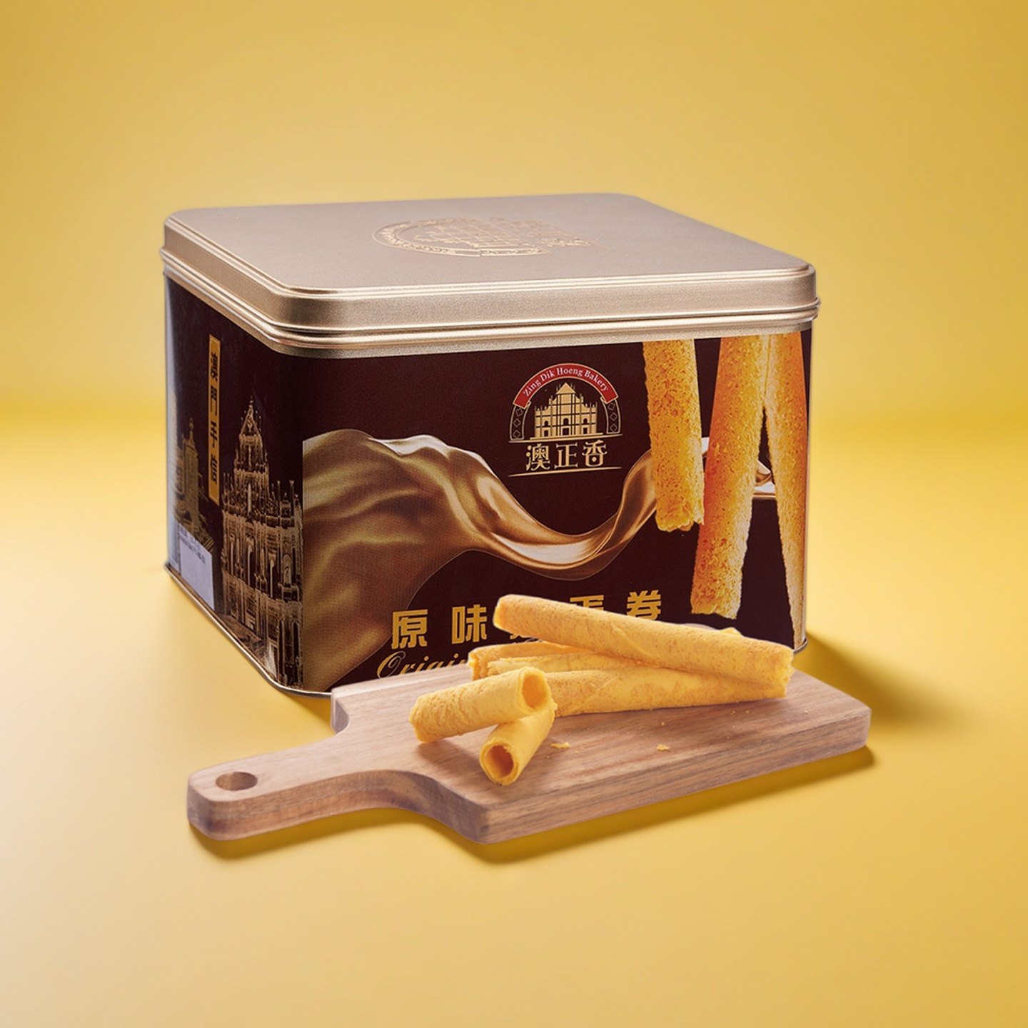 澳门进口黄油鸡蛋卷王手工礼盒健康儿童零食品铁罐装伴手礼大礼包
