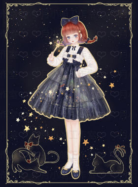 【喜欢请先收藏】原创设计 星辰漫步 Lolita jsk op 连衣裙