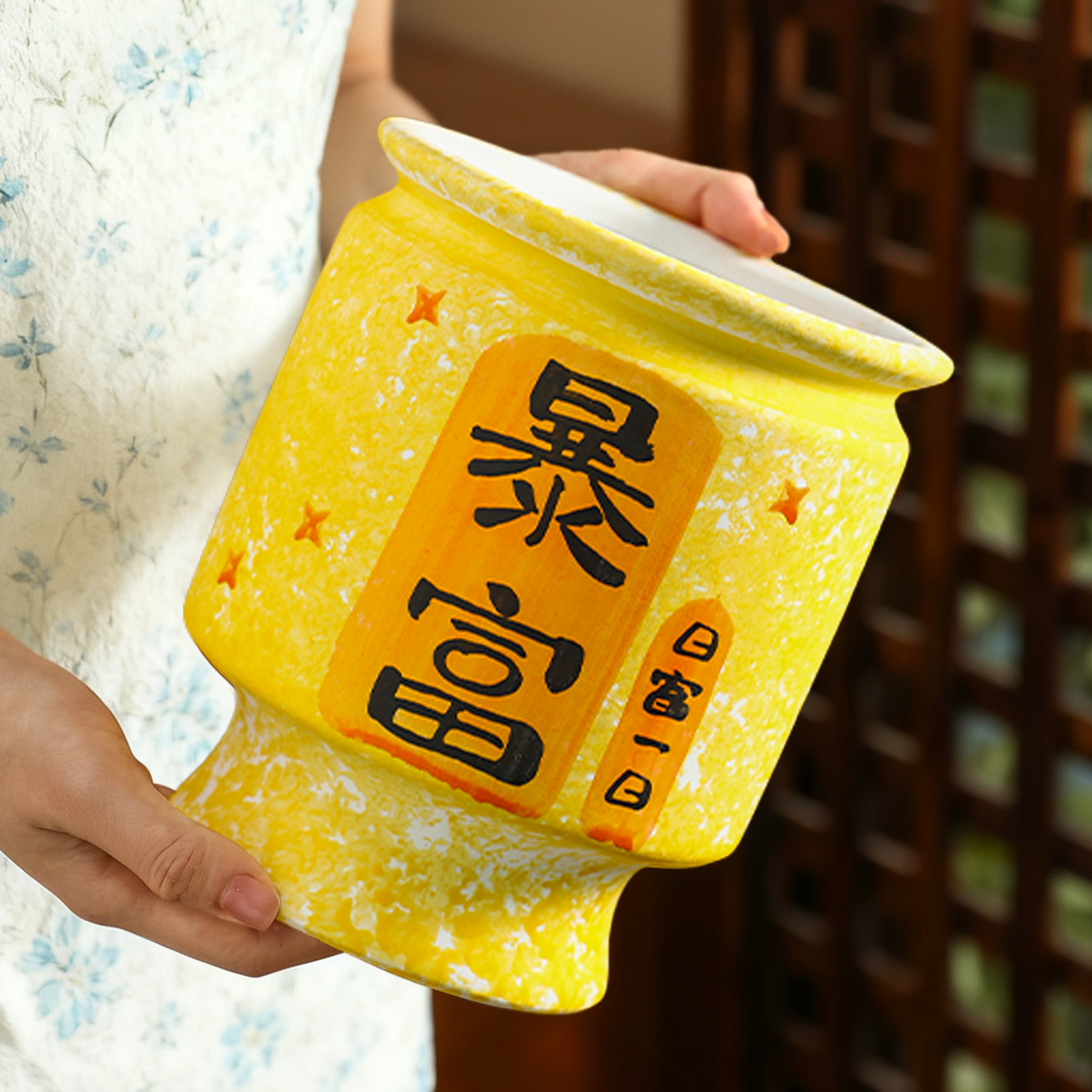 嫒悦陶瓷花盆新中式简约现代乔迁