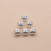 厂家直销足银9993D硬银横穿立体柿子diy配件好柿连连编织手串手绳