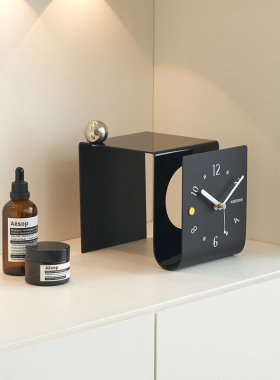 WOZOOM屋准轻奢创意桌面座钟摆件入户玄关装饰客厅摆台式时钟表