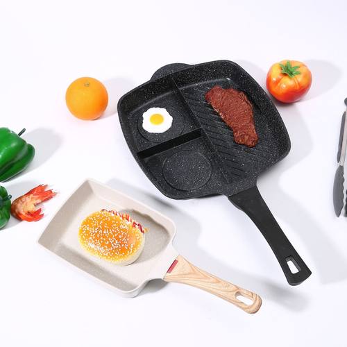 日式玉子烧方形不粘锅早餐麦饭石家用一体平底锅煎蛋铝煎锅