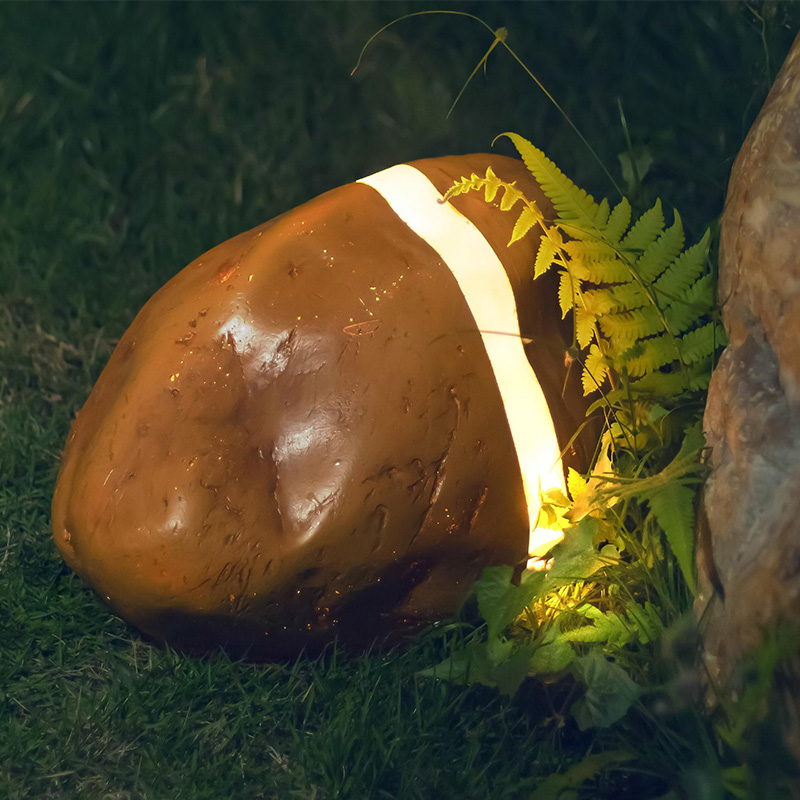 别墅装饰假石头户外真发光