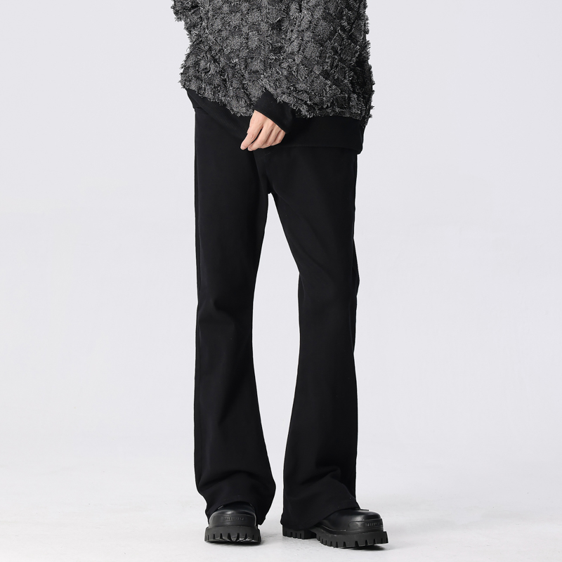 新因素美式复古微喇直筒牛仔裤